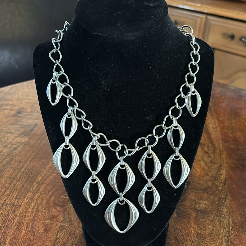 Silver Toned Chandelier Necklace